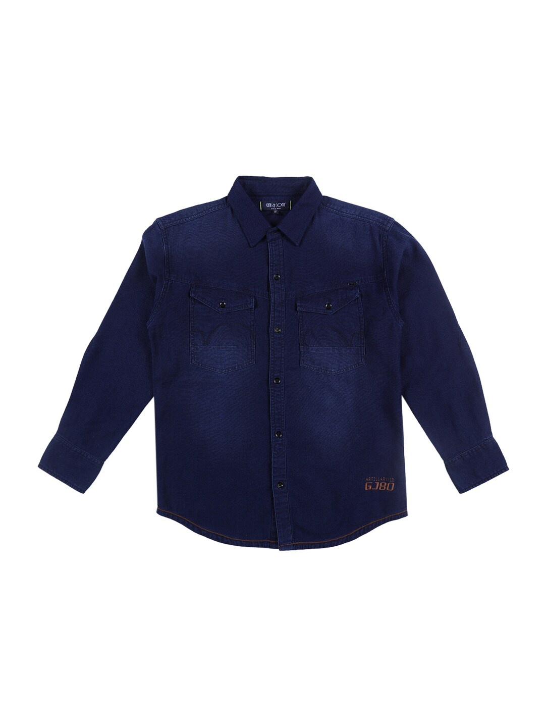 

Gini and Jony Boys Typography Printed Cotton Casual Shirt, Navy blue