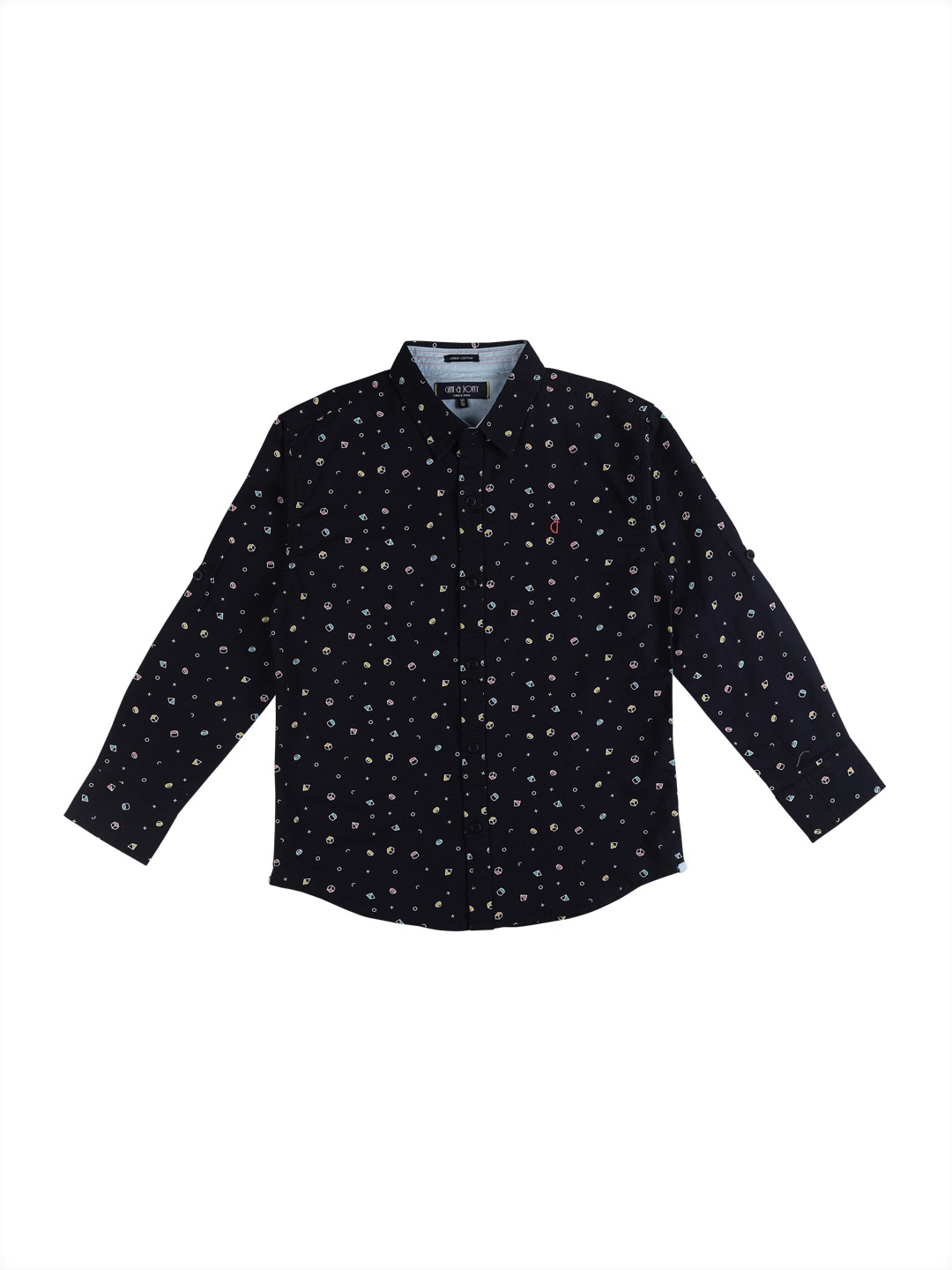 

Gini and Jony Boys Micro Ditsy Printed Cotton Casual Shirt, Navy blue