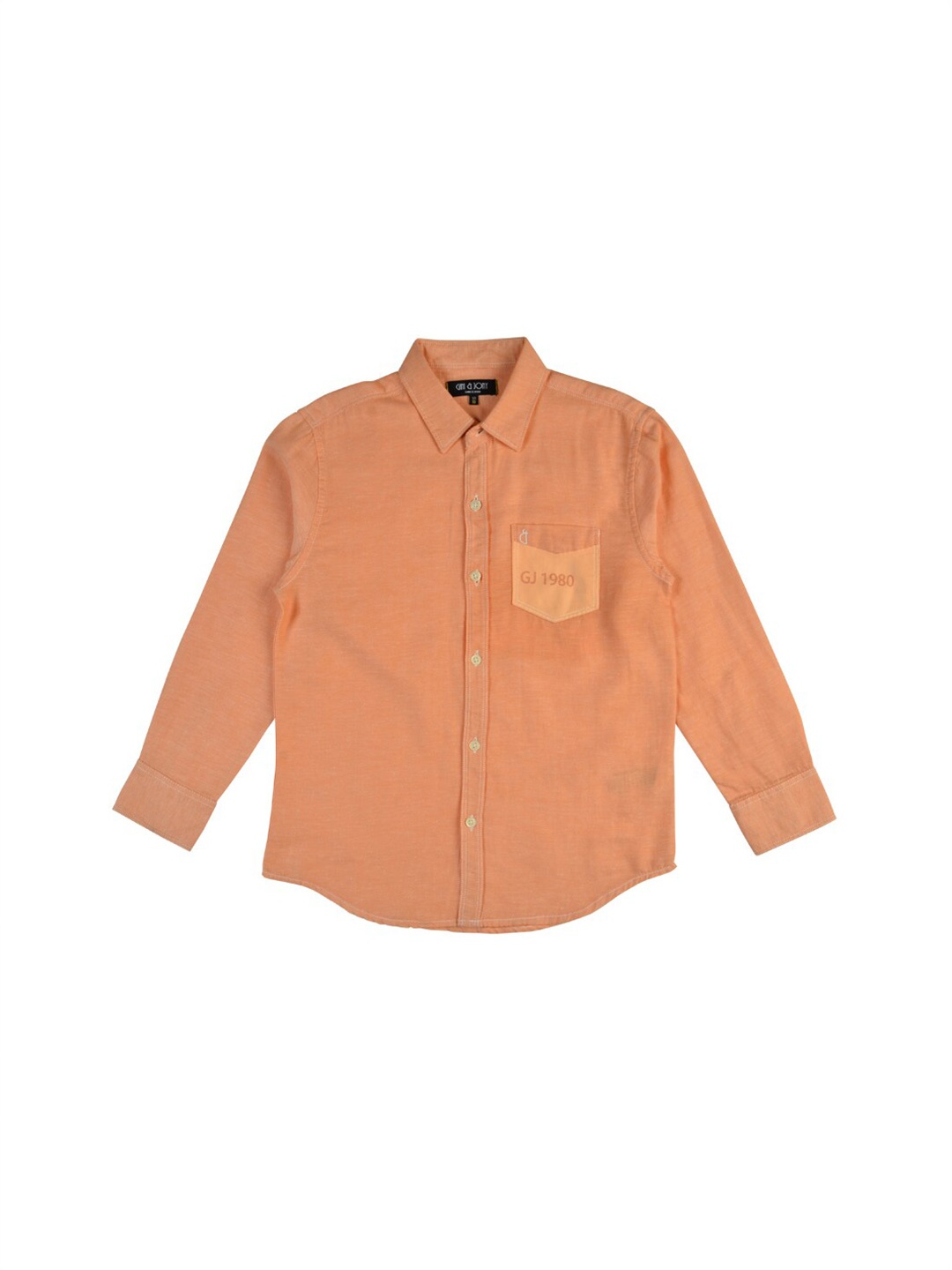 

Gini and Jony Boys Spread Collar Cotton Casual Shirt, Peach