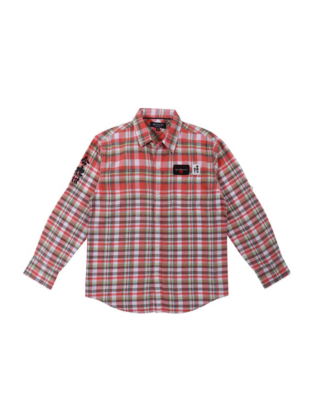

Gini and Jony Boys Checks Cotton Casual Shirt, Red