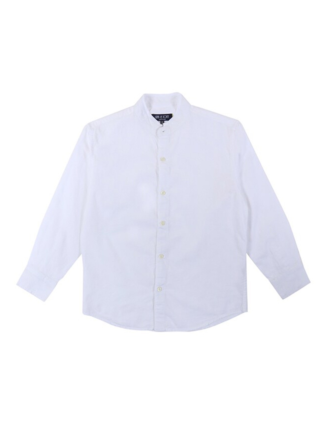

Gini and Jony Boys Band Collar Cotton Casual Shirt, White