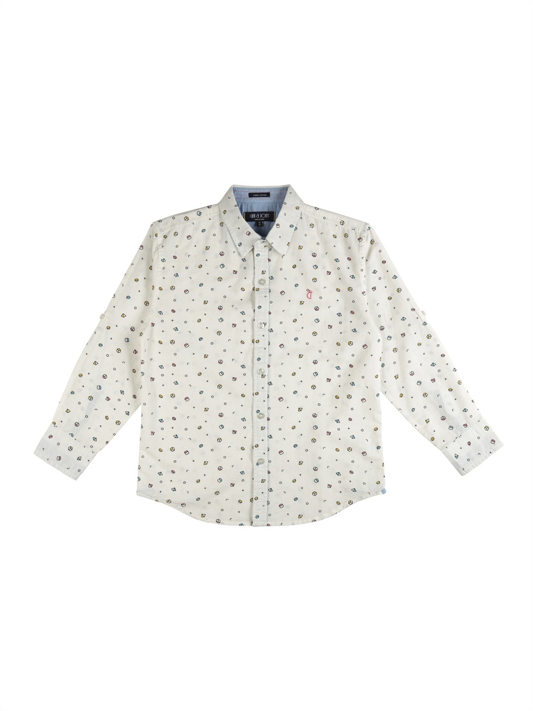 

Gini and Jony Boys Printed Casual Shirt, White