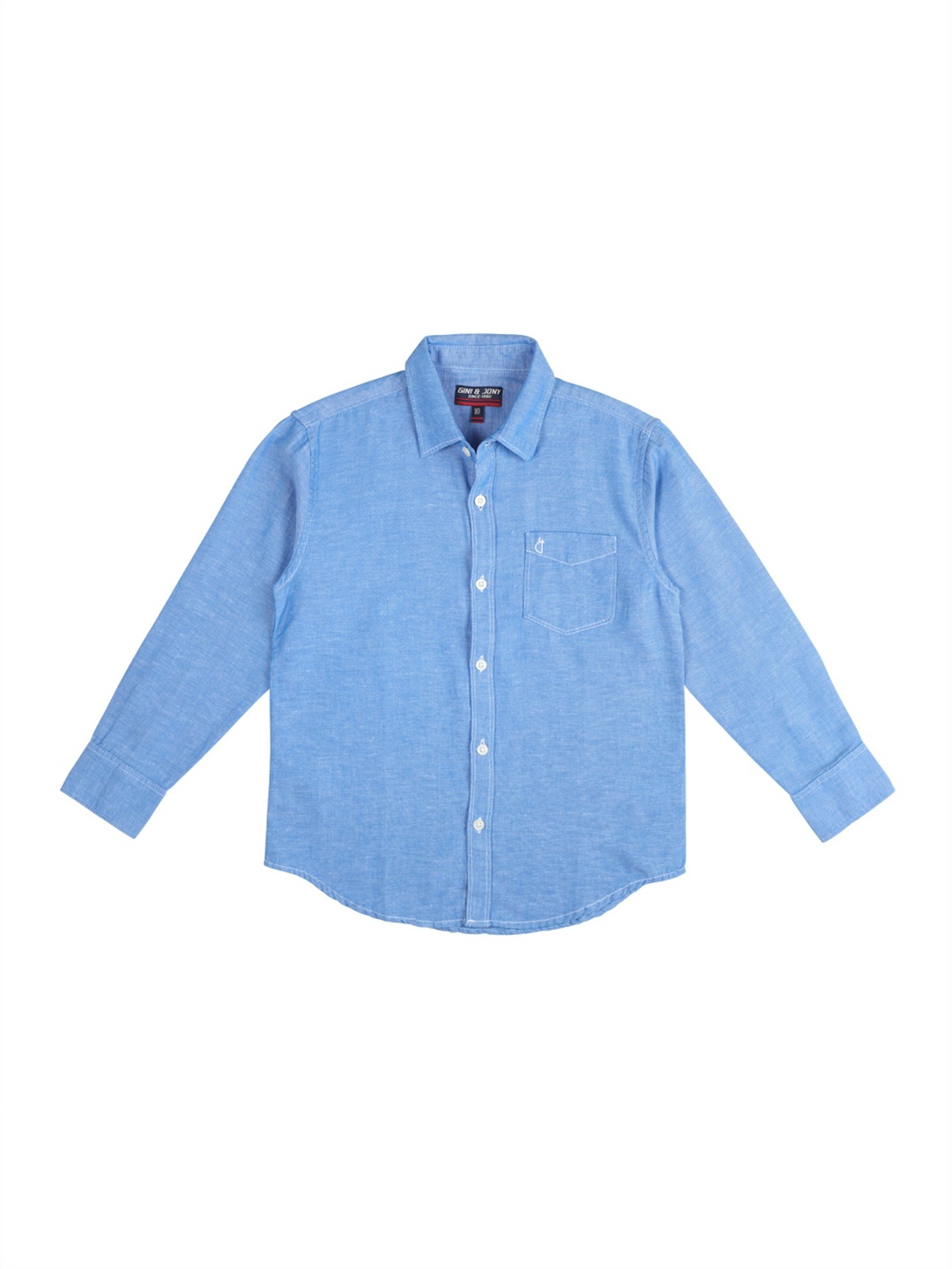 

Gini and Jony Boys Spread Collar Cotton Casual Shirt, Blue