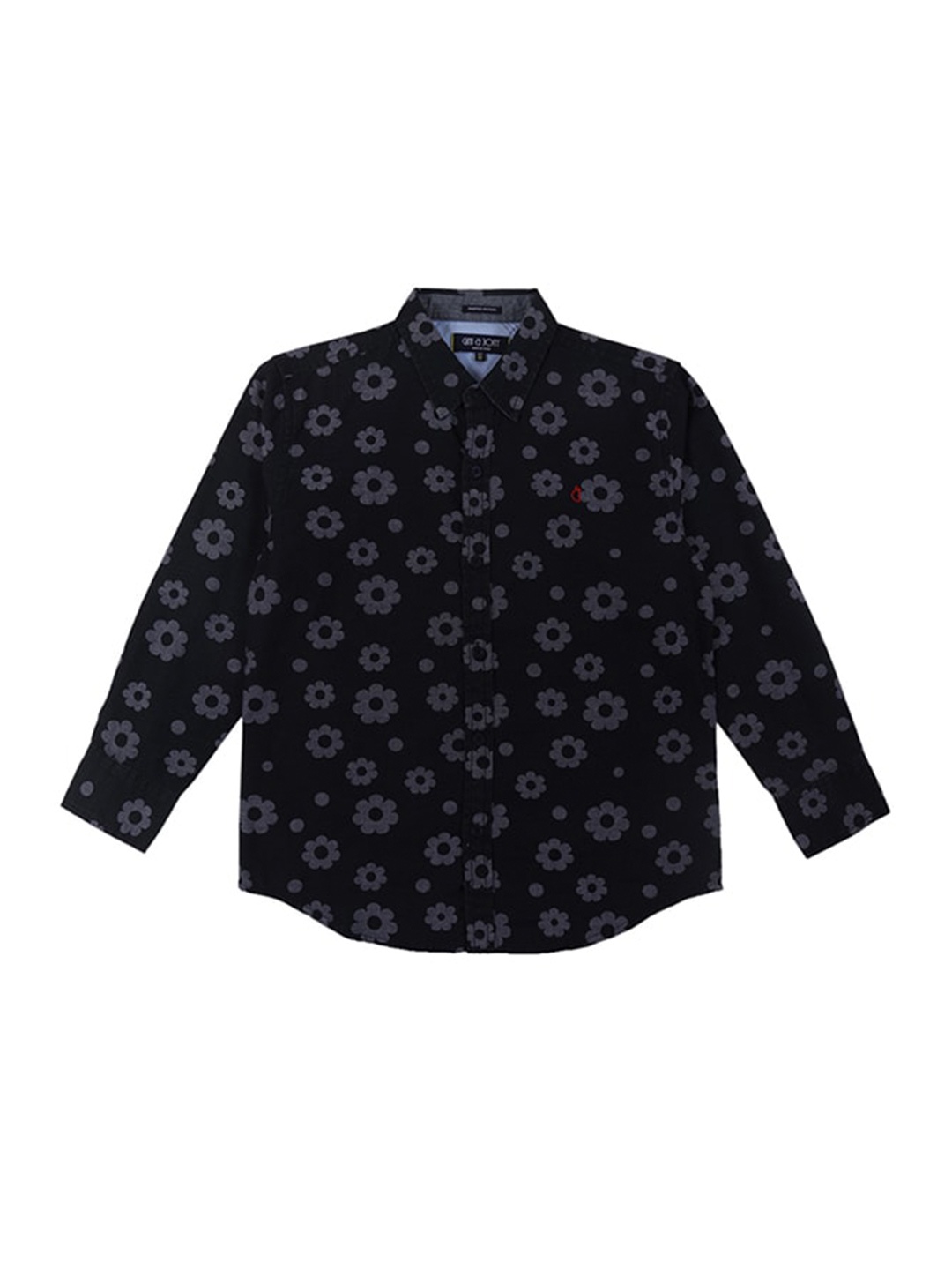 

Gini and Jony Infants Boys Floral Printed Cotton Casual Shirt, Black