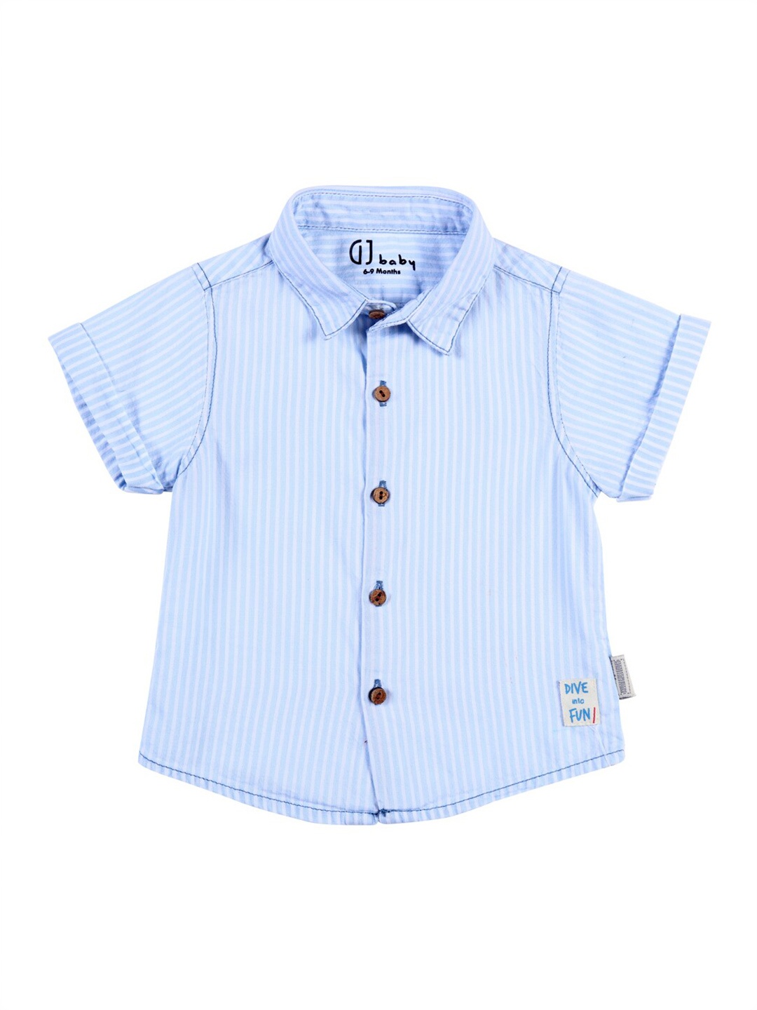 

Gini and Jony Infants Boys Vertical Striped Cotton Casual Shirt, Blue