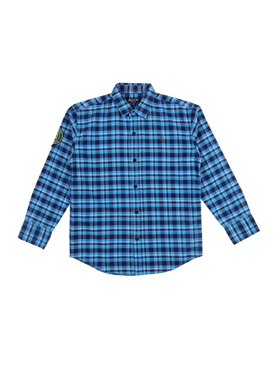 

Gini and Jony Boys Tartan Checked Cotton Casual Shirt, Blue