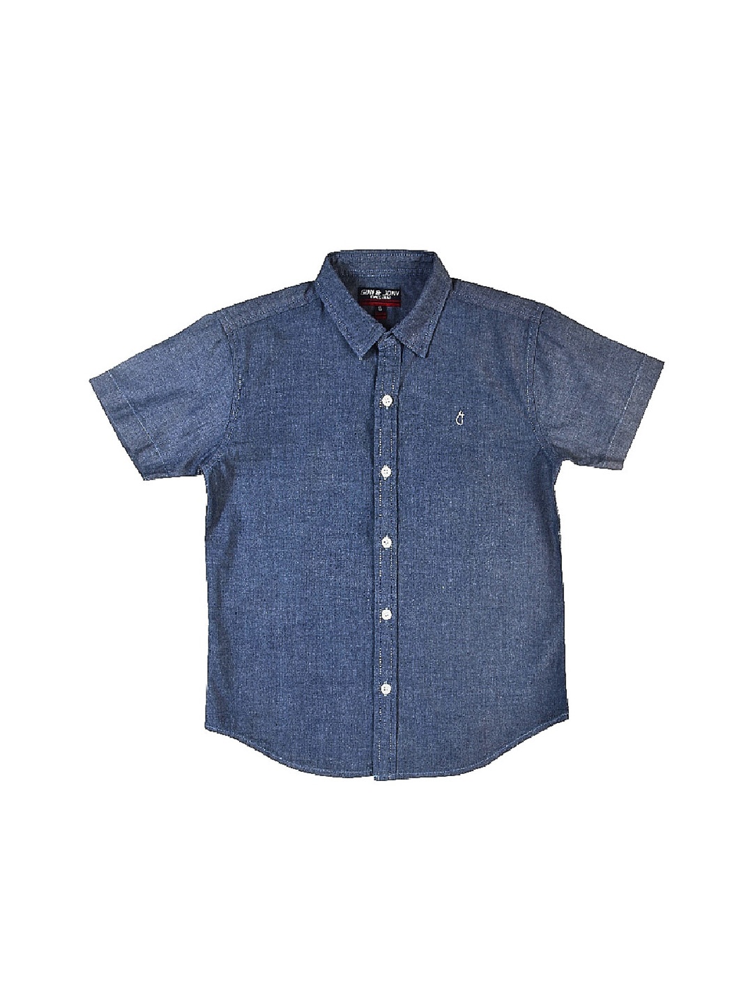 

Gini and Jony Boys Spread Collar Cotton Casual Shirt, Navy blue