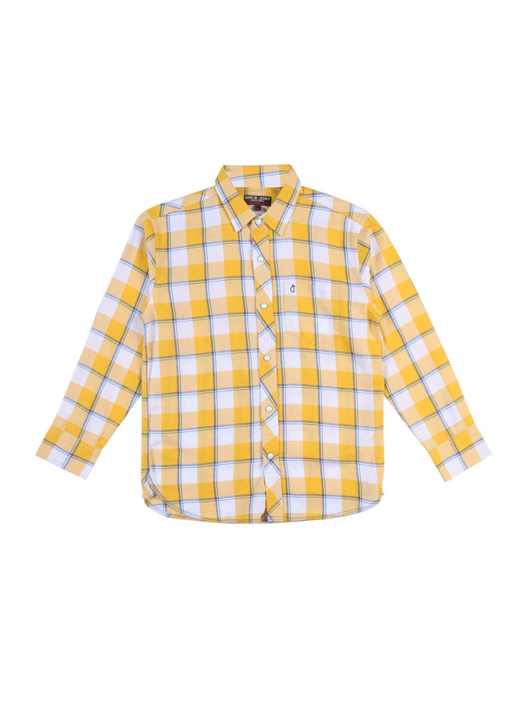 

Gini and Jony Boys Checked Casual Shirt, Yellow