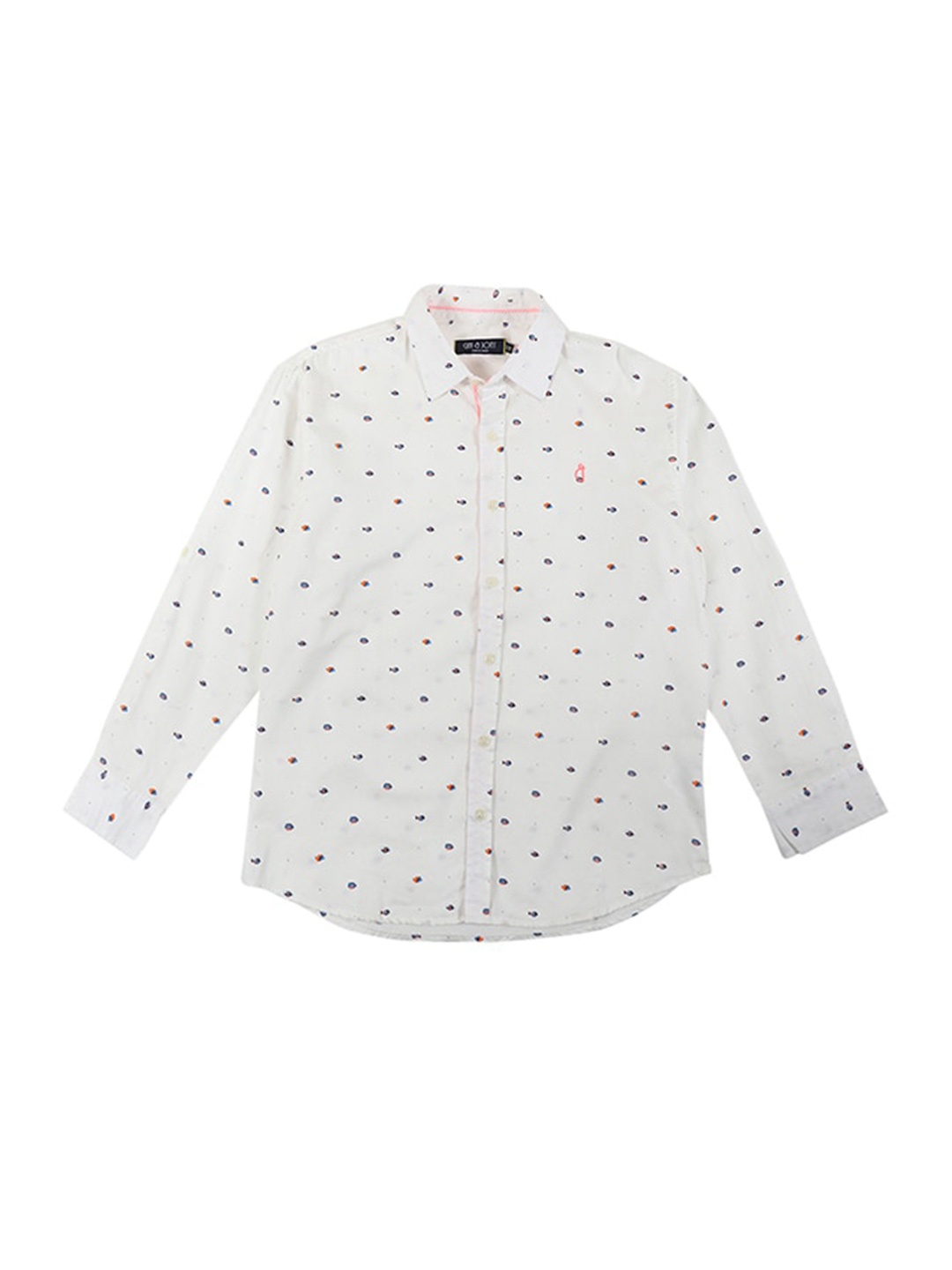 

Gini and Jony Infants Boys Micro Ditsy Printed Cotton Casual Shirt, White