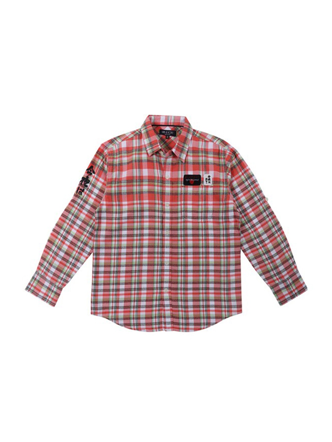 

Gini and Jony Boys Tartan Checked Cotton Casual Shirt, Red