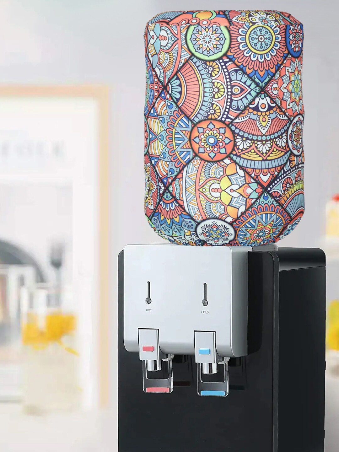 

Kuber Industries Blue & Yellow Ethnic Motif Printed Water Dispenser Cover 20 L