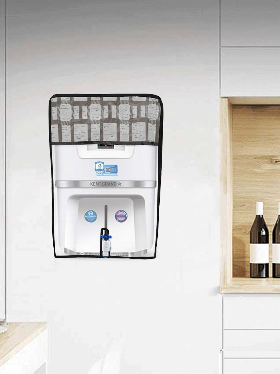 

Kuber Industries Grey Geometric Printed Water Purifier Cover