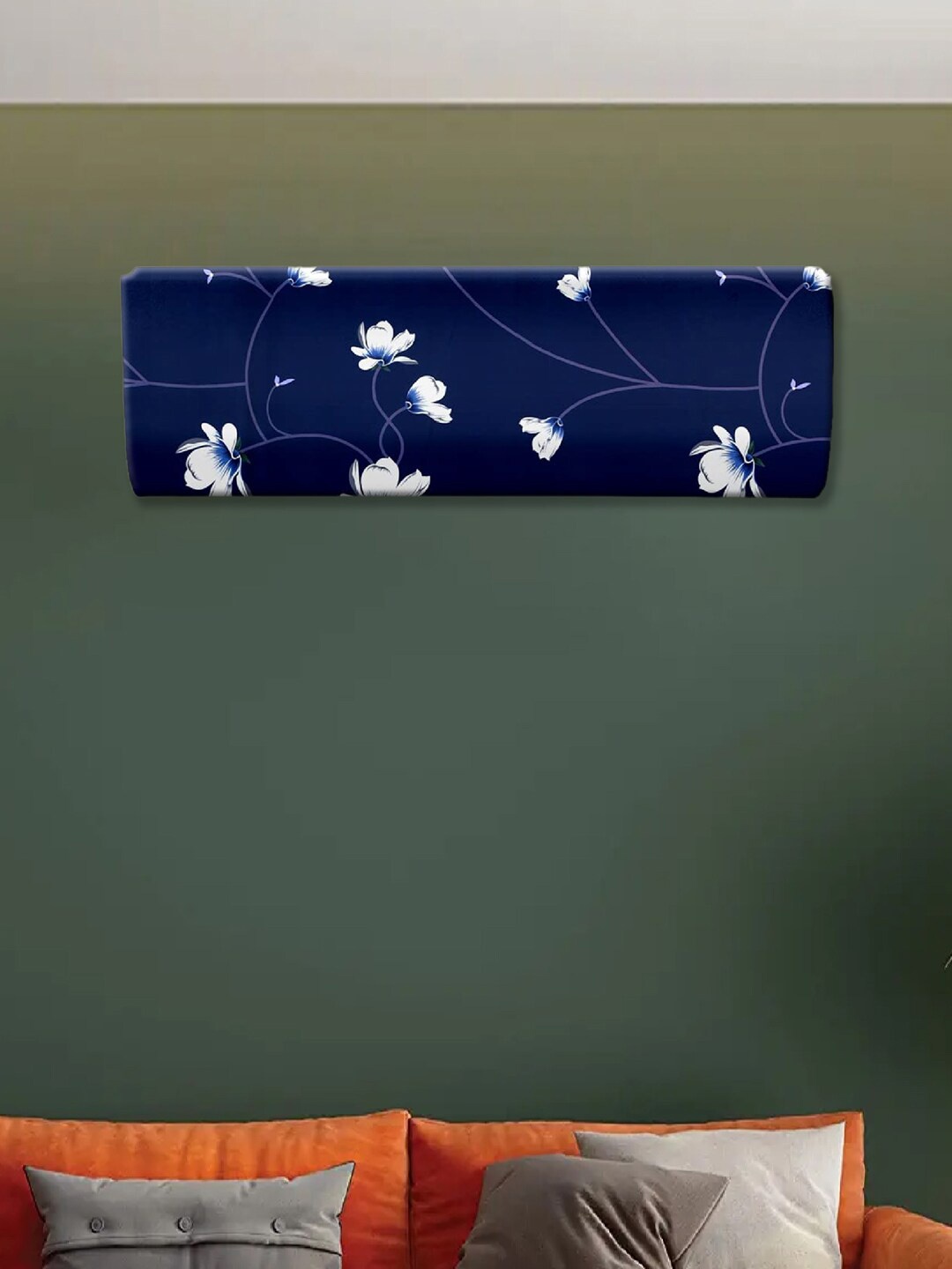 

Kuber Industries Blue & White Floral Printed AC Cover