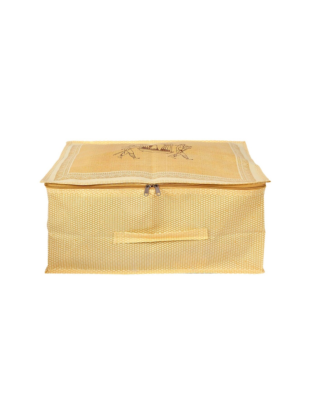

Kuber Industries Golden Doli Printed Non-Woven Foldable Storage Organizer, Gold