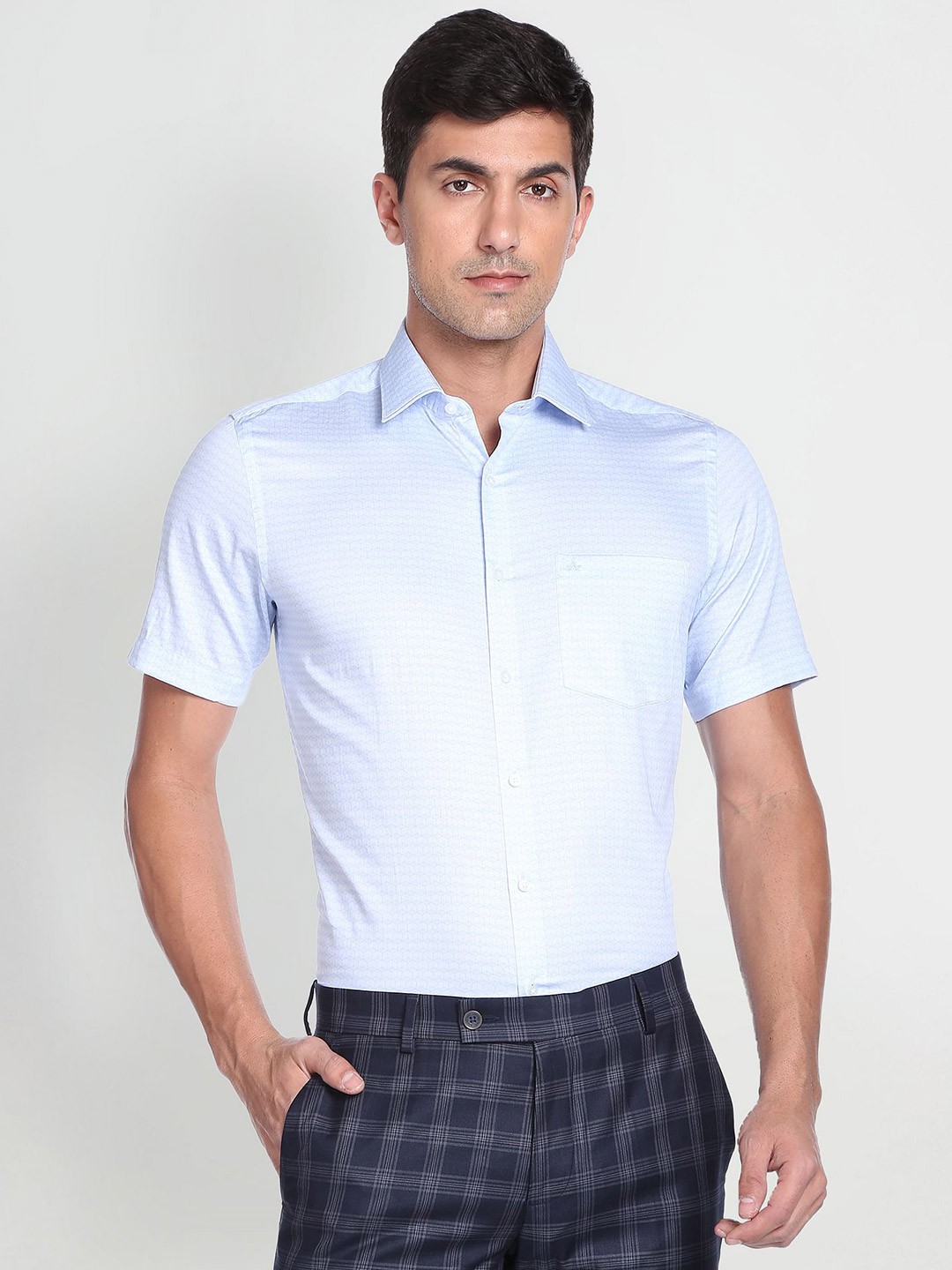 

Arrow Striped Cotton Formal Shirt, Blue