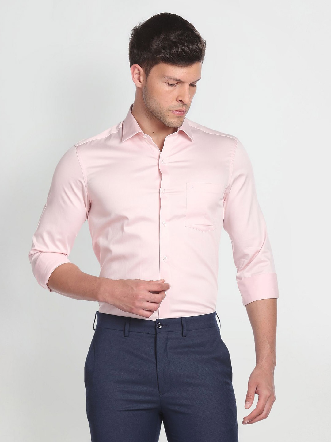 

Arrow Slim Fit Spread Collar Pure Cotton Casual Shirt, Pink