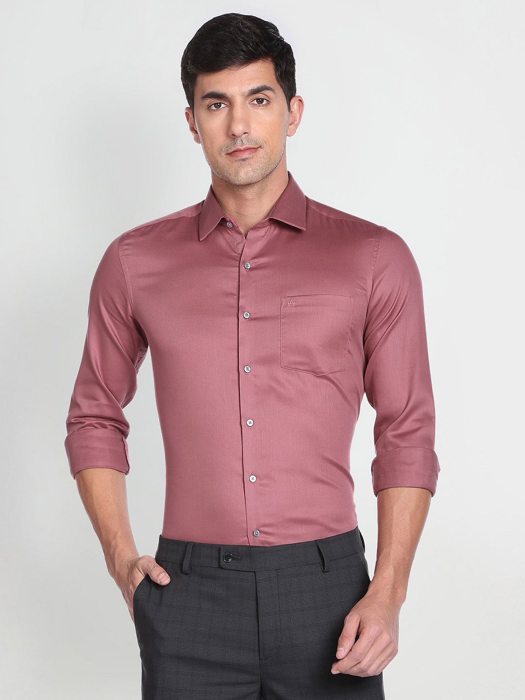 

Arrow Slim Fit Spread Collar Pure Cotton Casual Shirt, Pink