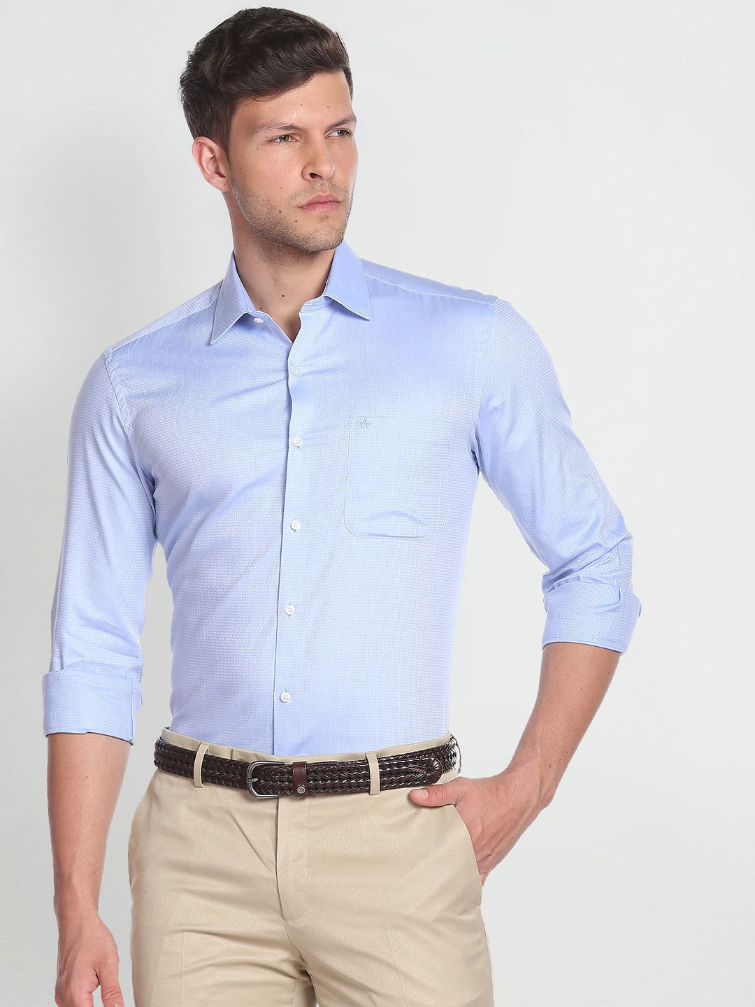 

Arrow Micro Ditsy Printed Slim Fit Pure Cotton Casual Shirt, Blue