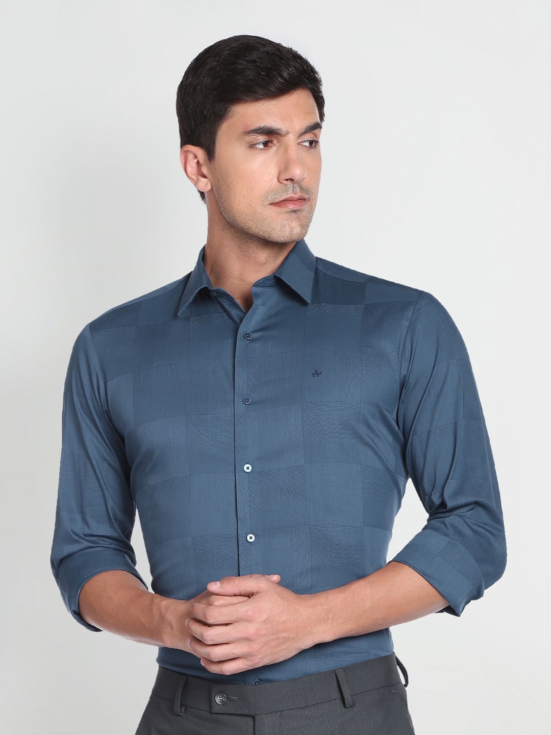 

Arrow New York Spread Collar Slim Fit Cotton Formal Shirt, Blue