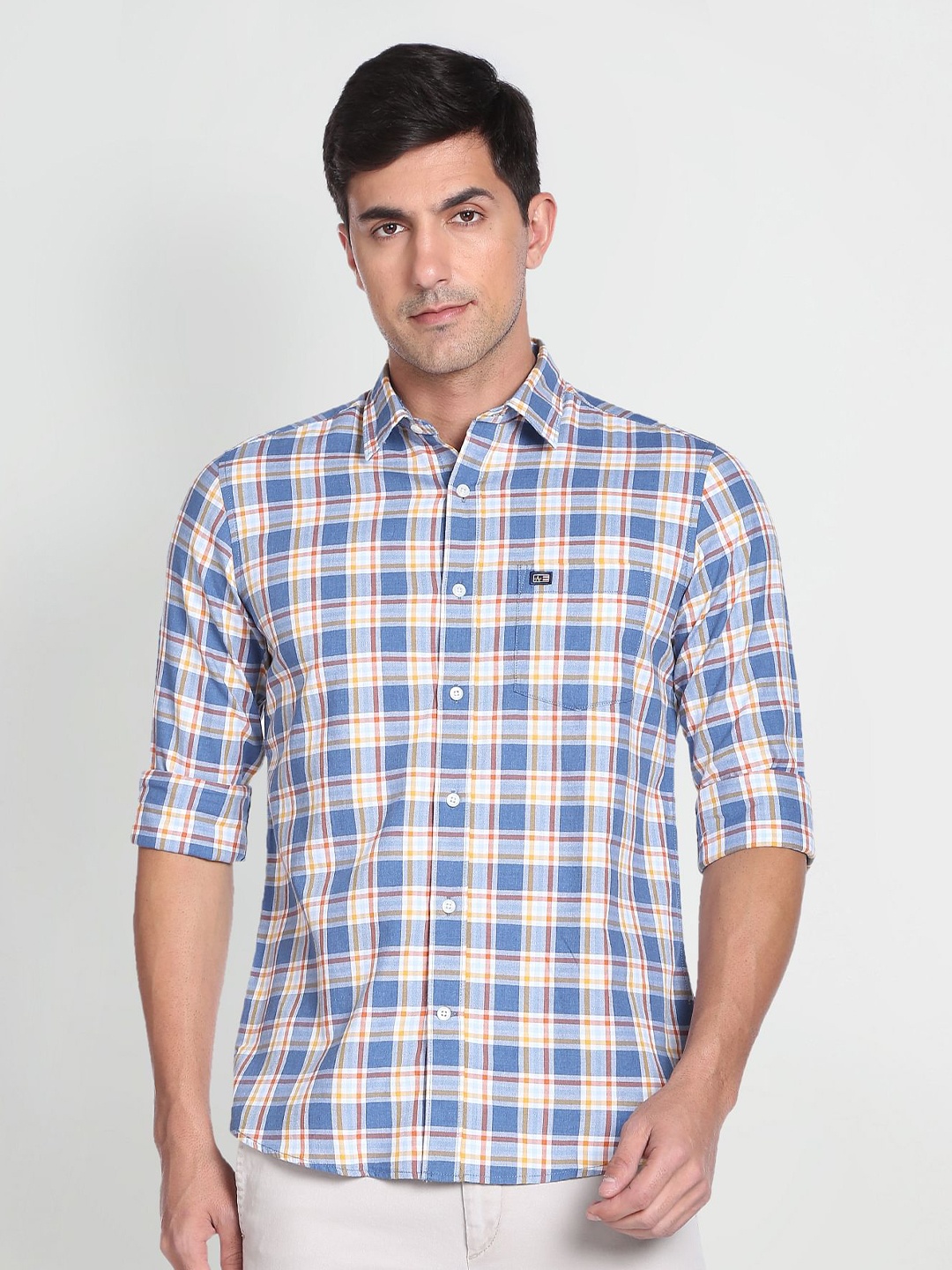 

Arrow Sport Tartan Checks Cotton Casual Shirt, Blue