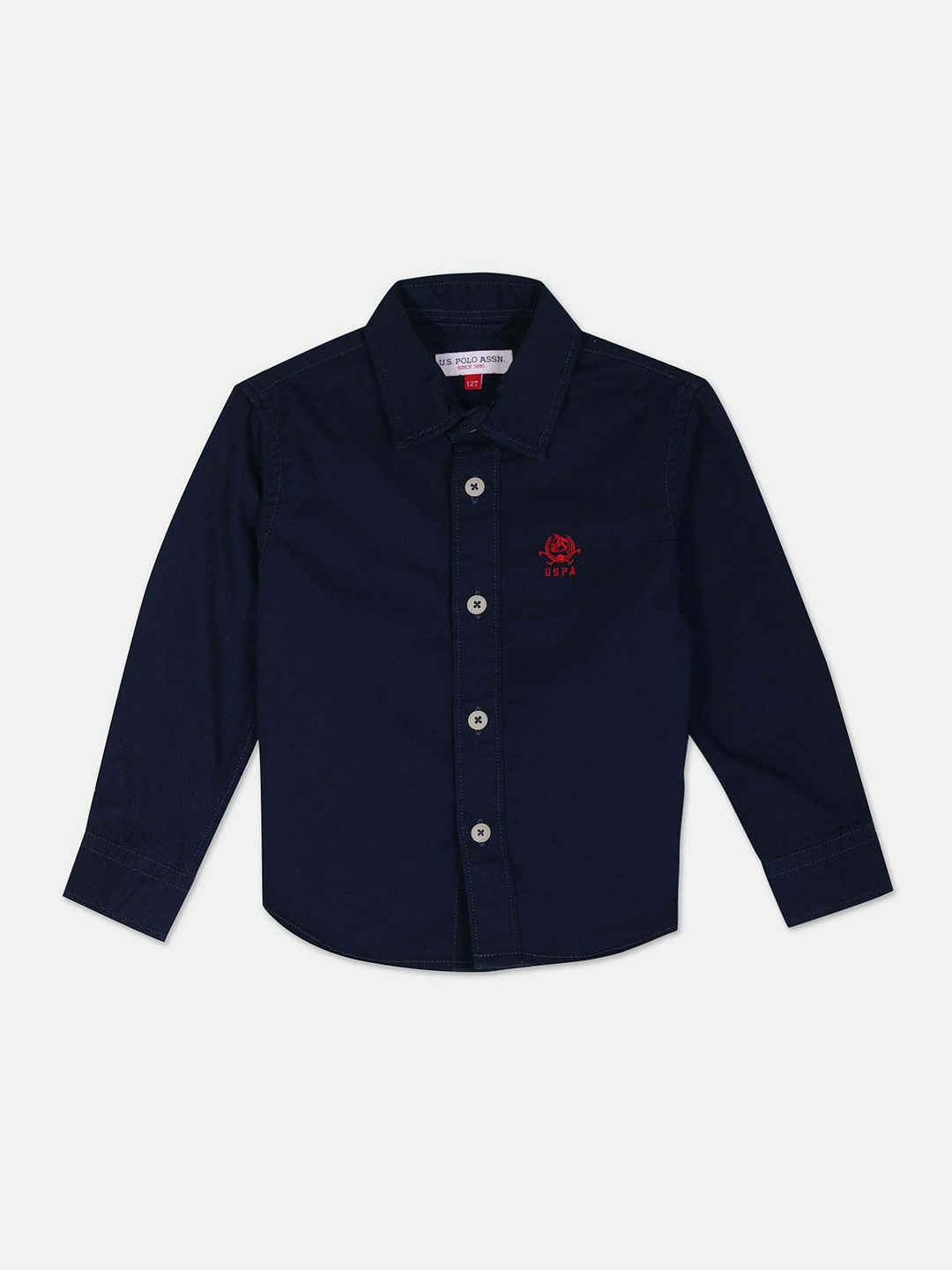 

U.S. Polo Assn. Kids Boys Spread Collar Pure Cotton Casual Shirt, Blue