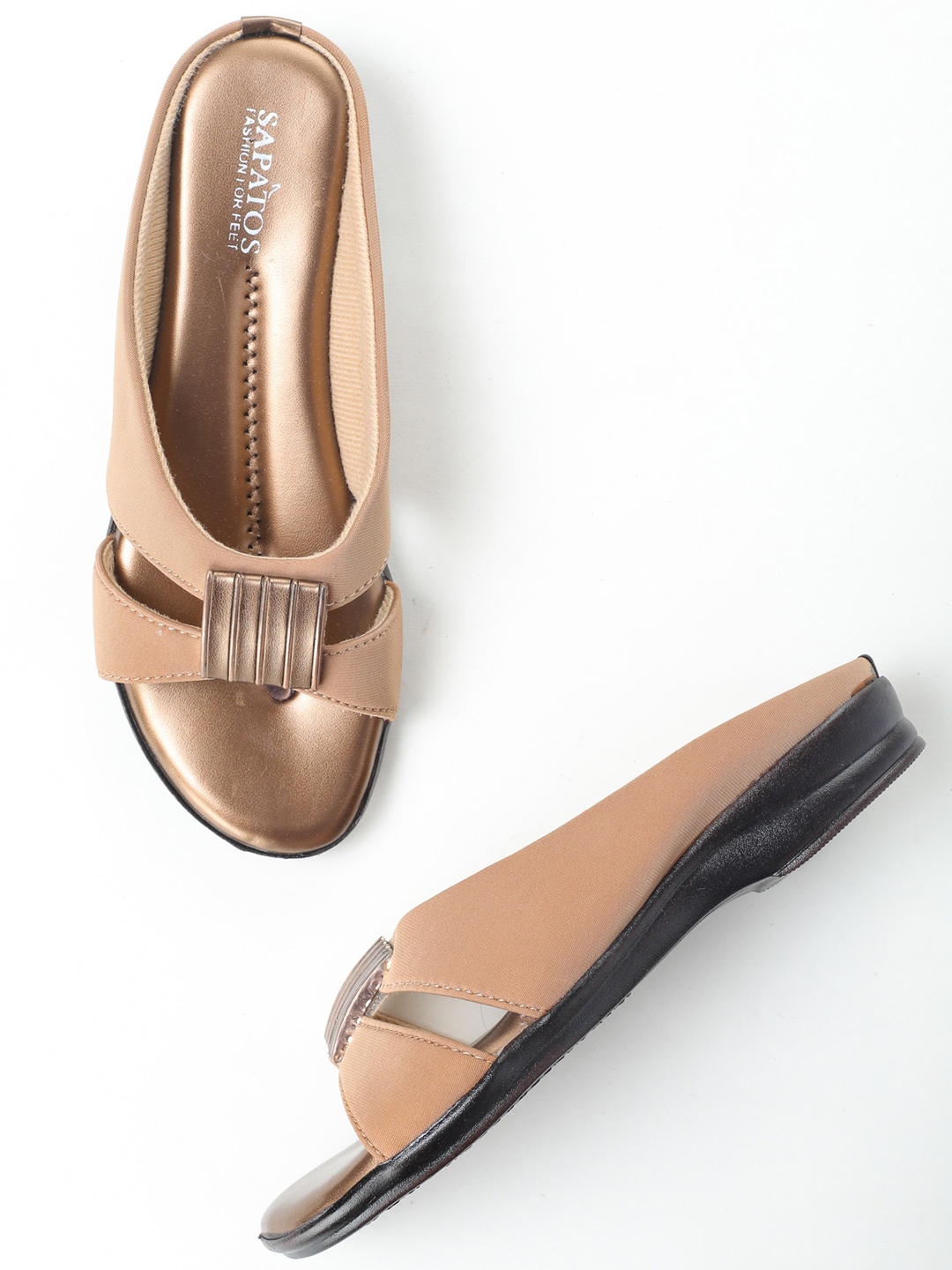 

SAPATOS Women Open Toe Flats, Brown
