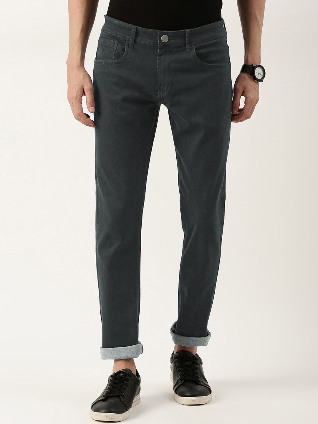 

IVOC Men Slim Fit Mid-Rise Stretchable Jeans, Grey
