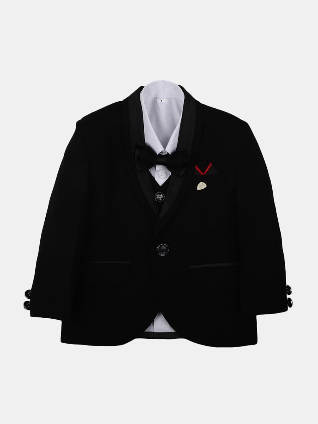 

V-Mart Boys Breasted Formal Blazers With Shirt, Black