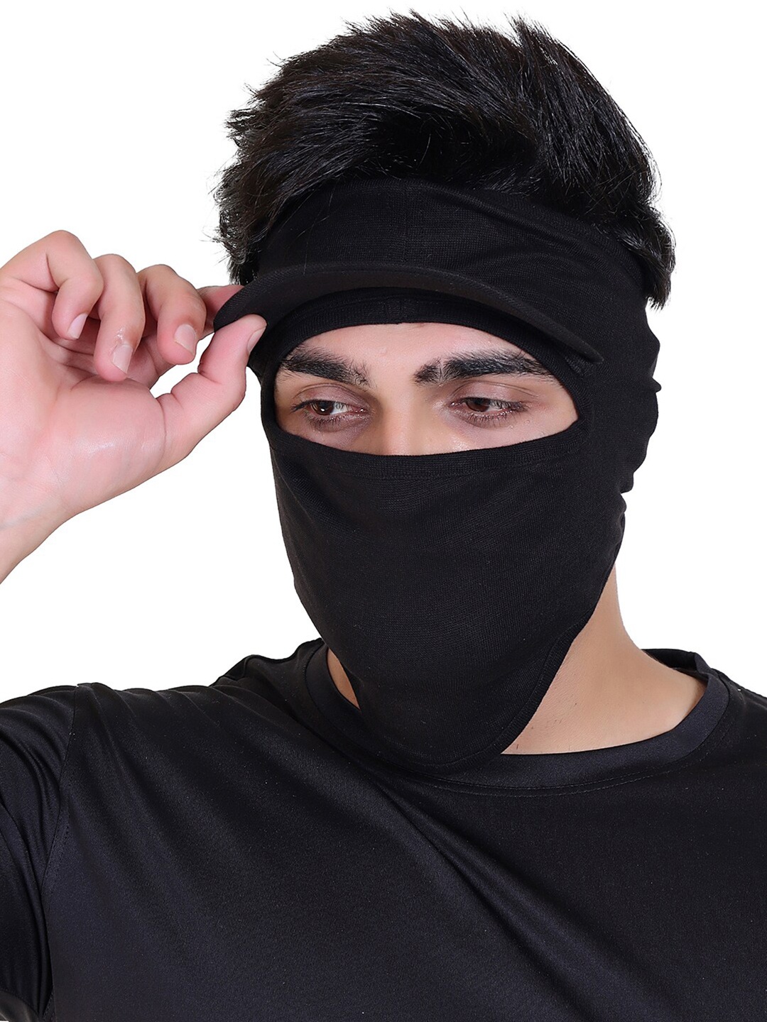 

Gajraj Cotton Strechable Full Face Masks With Visor, Black