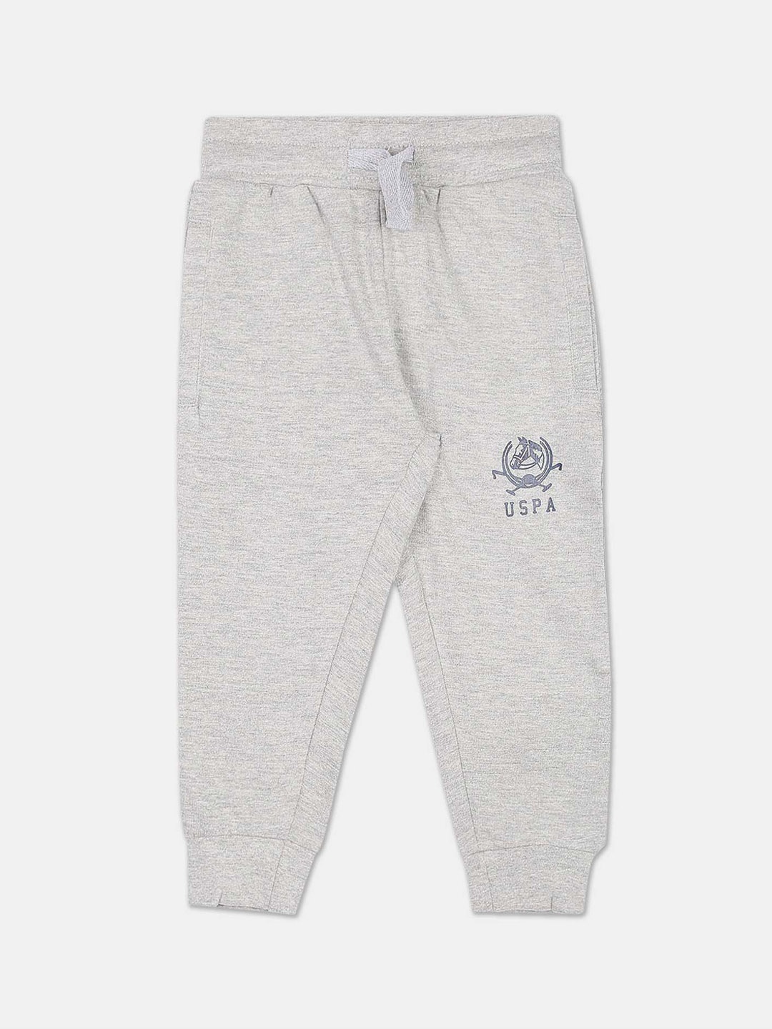 

U.S. Polo Assn. Kids Boys Brant Printed Detail Cotton Joggers, Grey