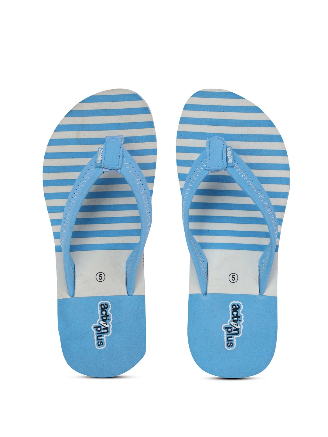 

Action Women Striped Rubber Thong Flip-Flops, Blue