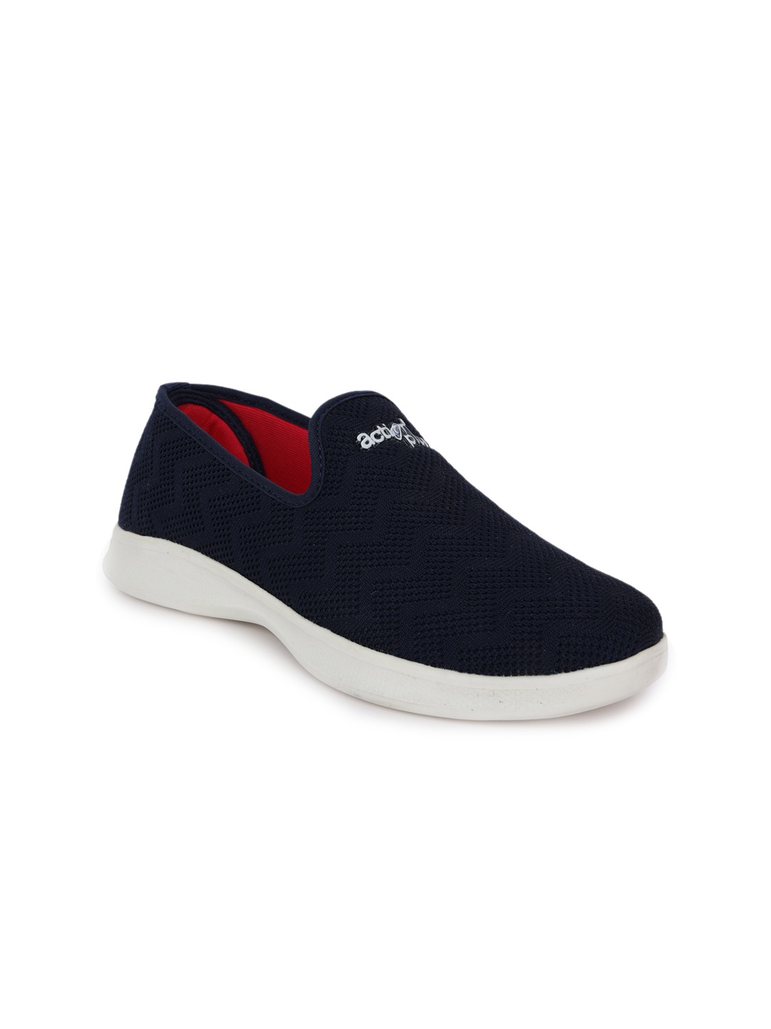 

Action Women Woven Design Comfort Insole Mesh Slip-On Sneakers, Navy blue