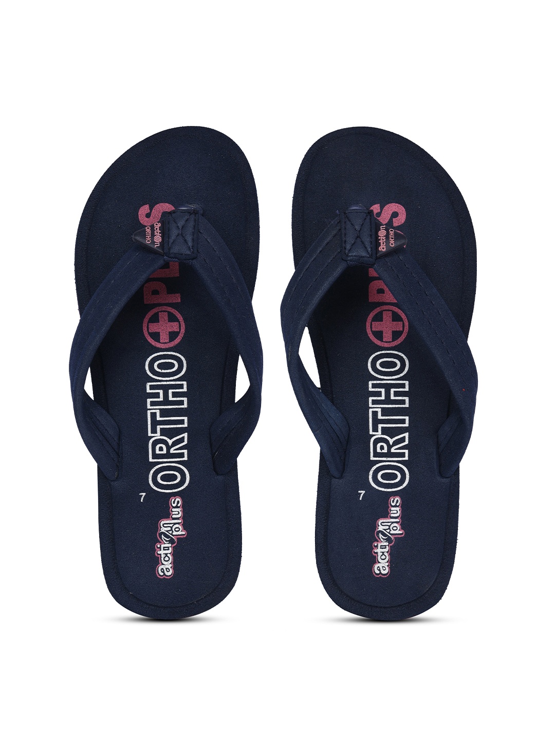 

Action Women Printed Rubber Thong Flip-Flops, Navy blue