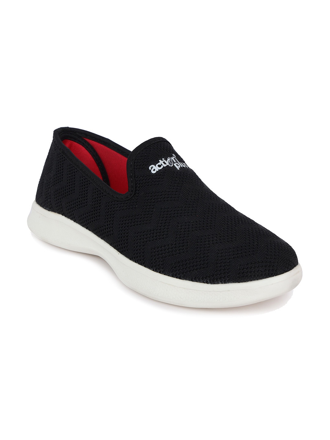 

Action Women Woven Design Comfort Insole Mesh Slip-On Sneakers, Black