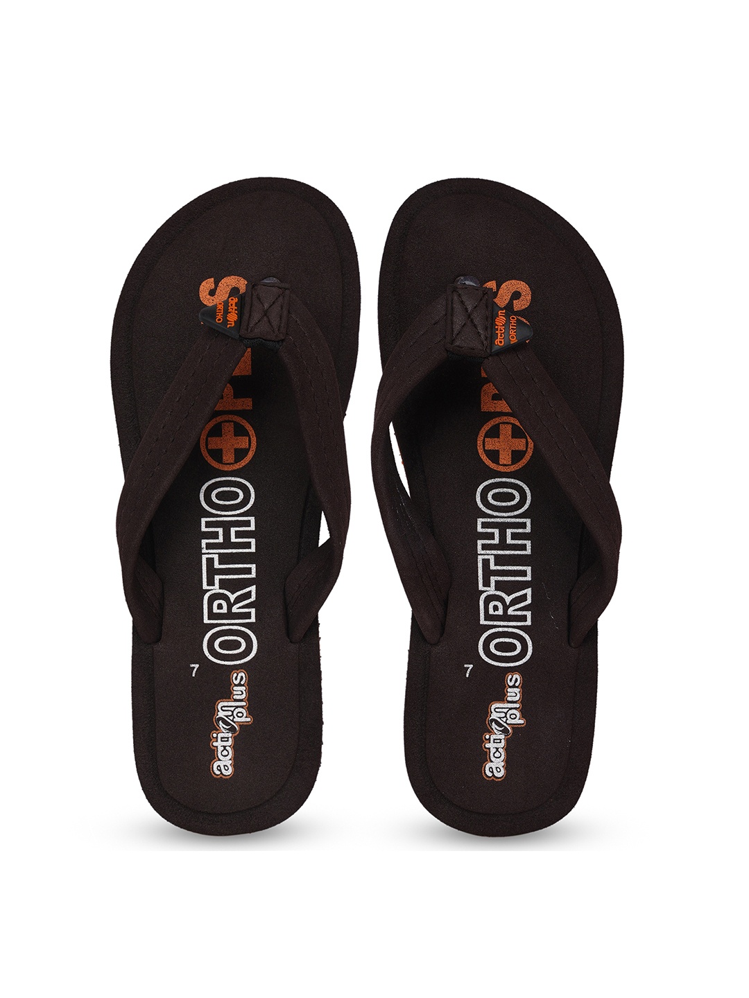 

Action Women Printed Rubber Thong Flip-Flops, Brown