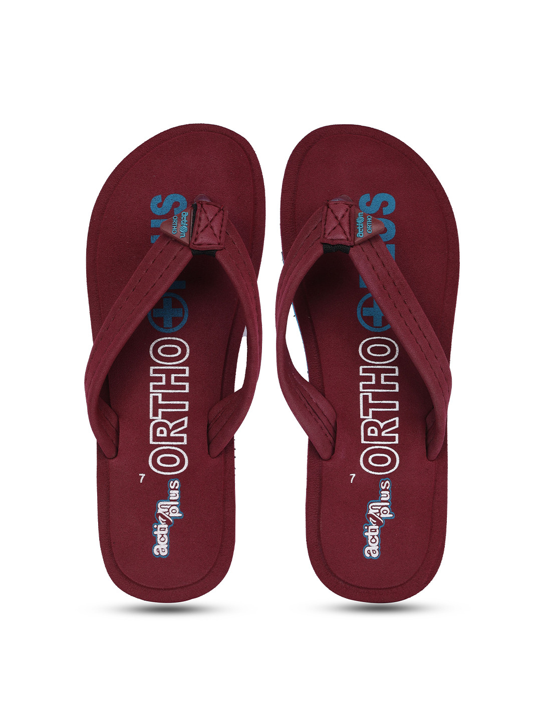

Action Women Printed Rubber Thong Flip-Flops, Maroon