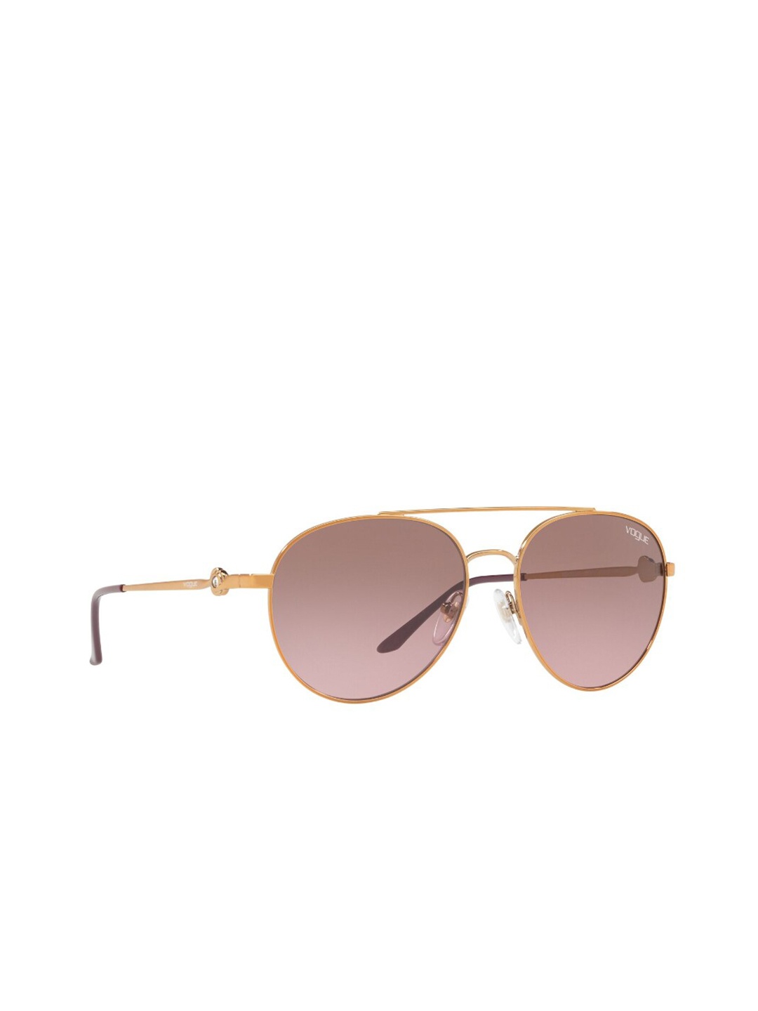 

VOGUE EYEWEAR Women Gradient Brown Lens Pilot Sunglasses - 0VO4092BI50751456, Rose gold