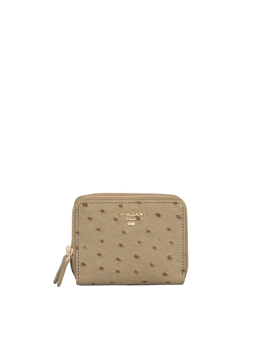 

Da Milano Women Textured Leather Zip Around Wallet, Olive