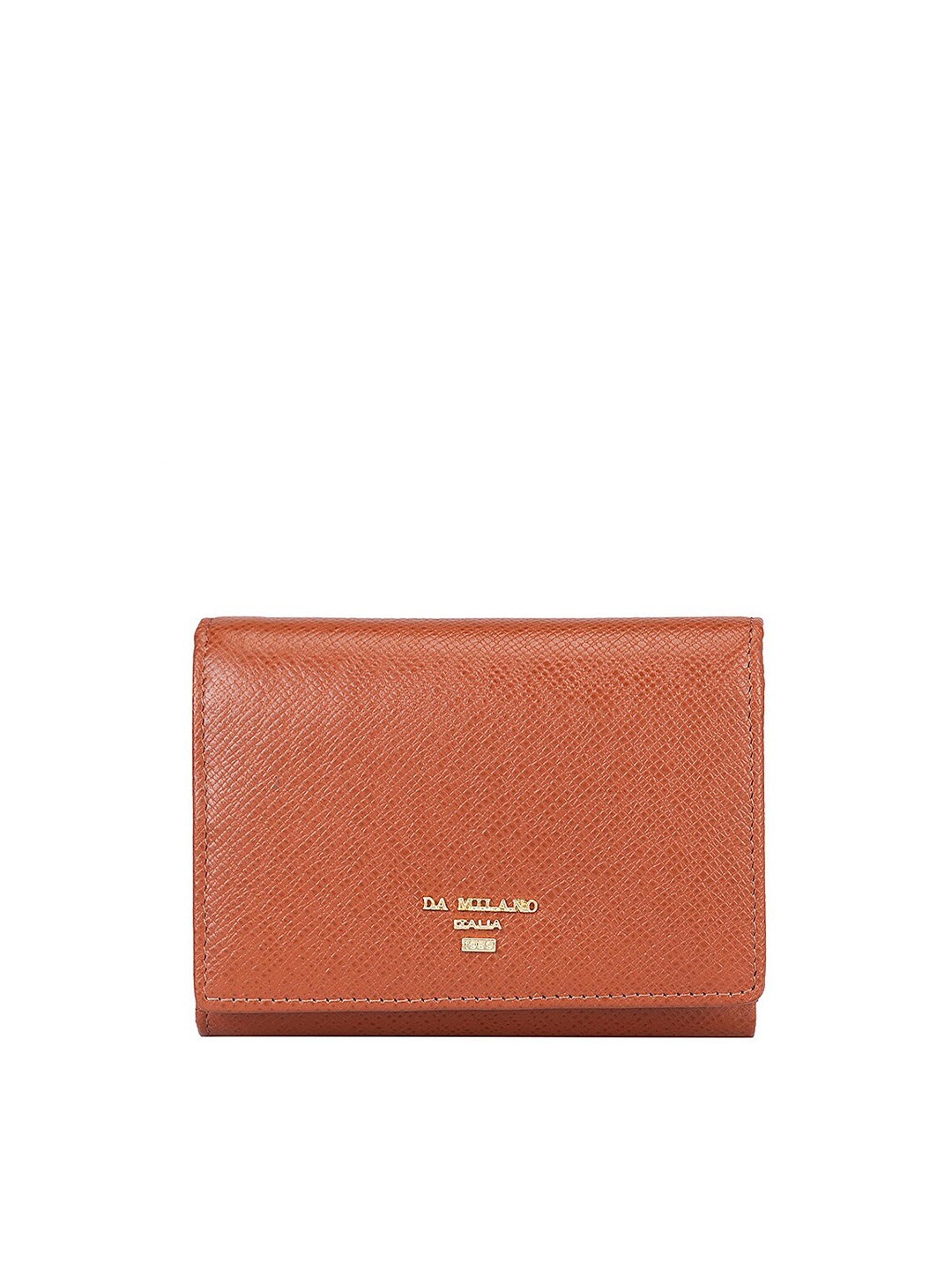 

Da Milano Women Leather Three Fold Wallet, Orange