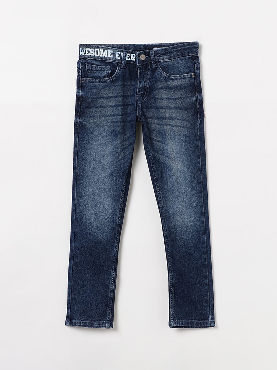 

Fame Forever by Lifestyle Boys Mid-Rise Light Fade Cotton Jeans, Navy blue
