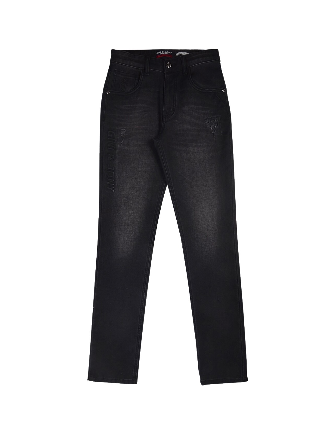 

Gini and Jony Boys Mid-Rise Light Fade Denim Jeans, Black