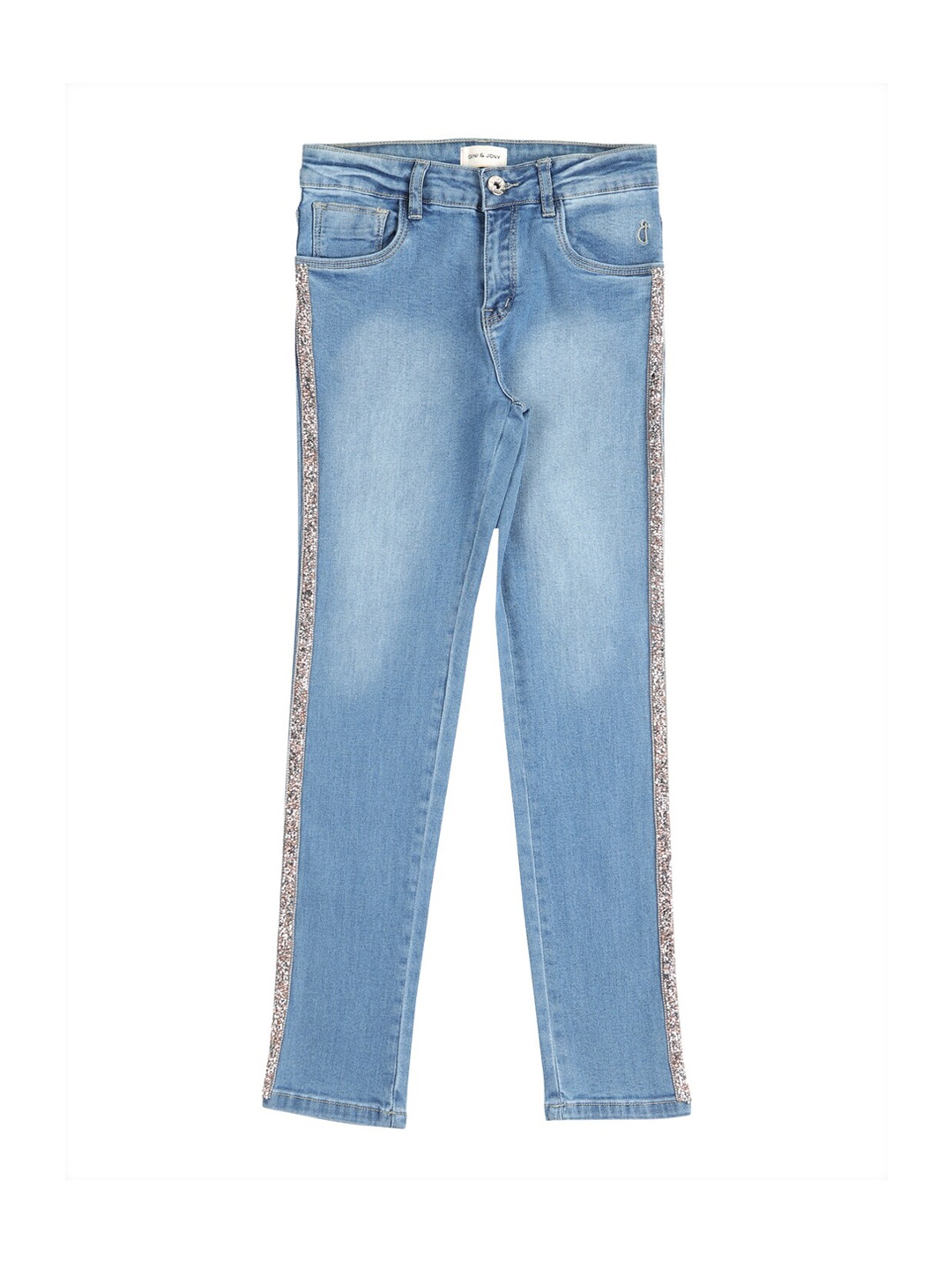 

Gini and Jony Girls Mid-Rise Heavy Fade Denim Jeans, Blue