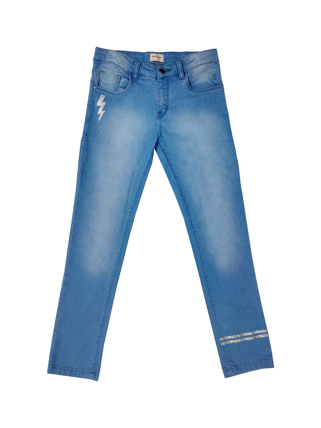 

Gini and Jony Girls Mid-Rise Light Fade Denim Jeans, Blue