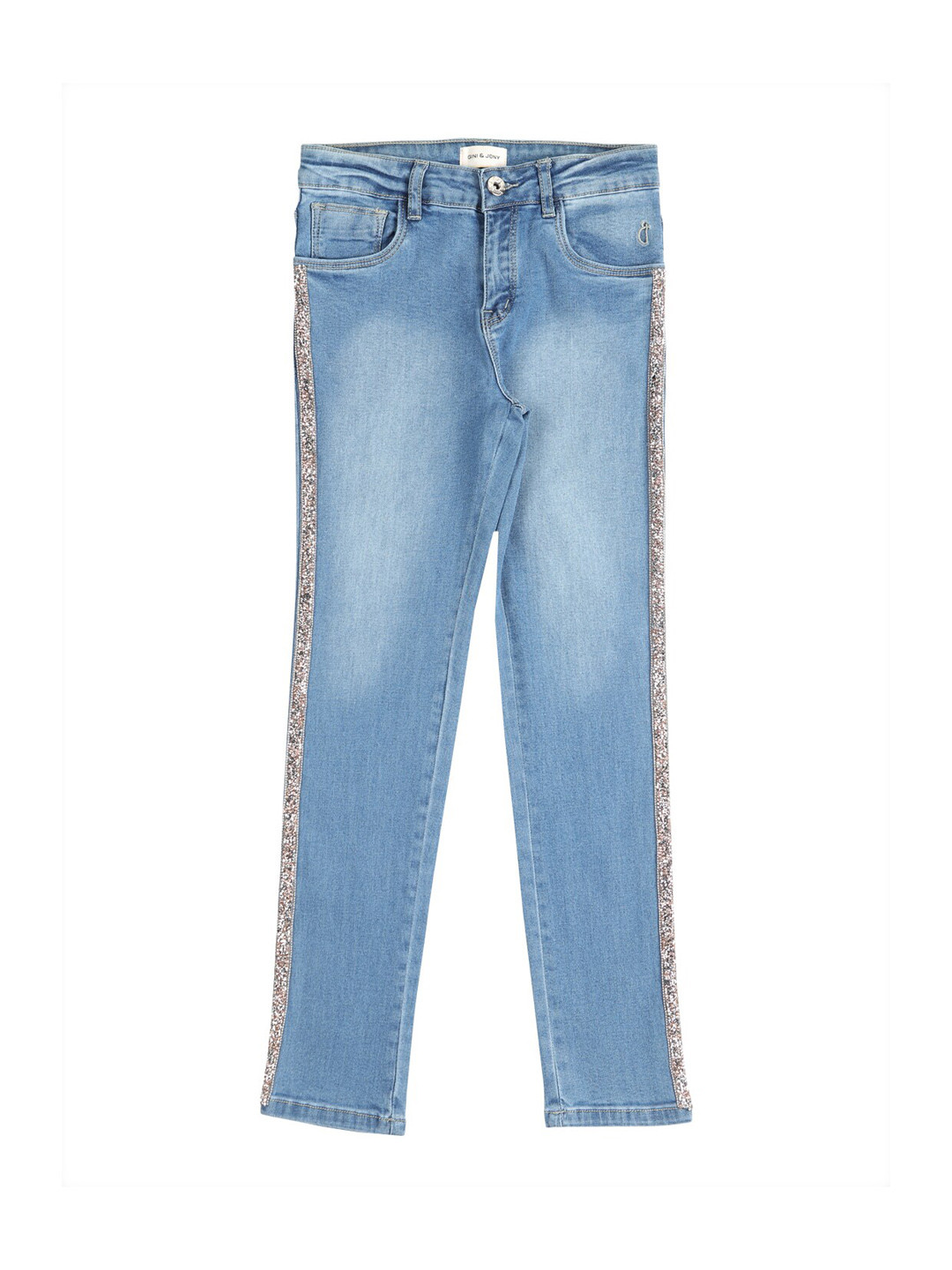 

Gini and Jony Girls Mid Rise Regular Fit Heavy Fade Jeans, Blue