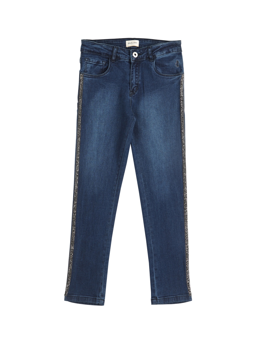 

Gini and Jony Girls Mid-Rise Light Fade Denim Jeans, Blue