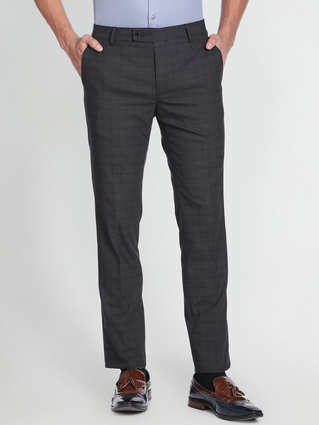 

Arrow Men Mid-Rise Formal Trousers, Black