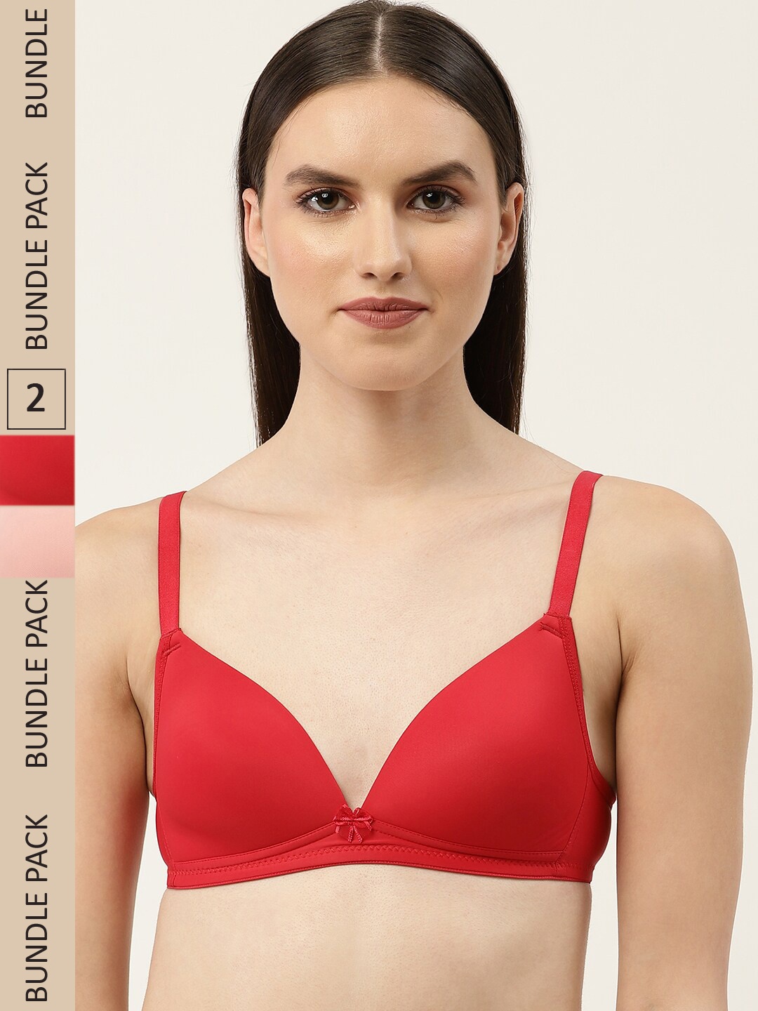 

Leading Lady Pack Of 2 Lightly Padded Low Support Seamless Bra, Pink