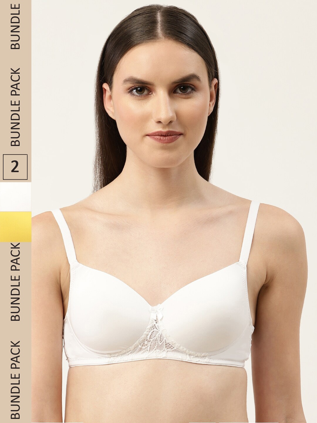 

Leading Lady Pack Of 2 Lightly Padded Seamless T-Shirt Bra, White