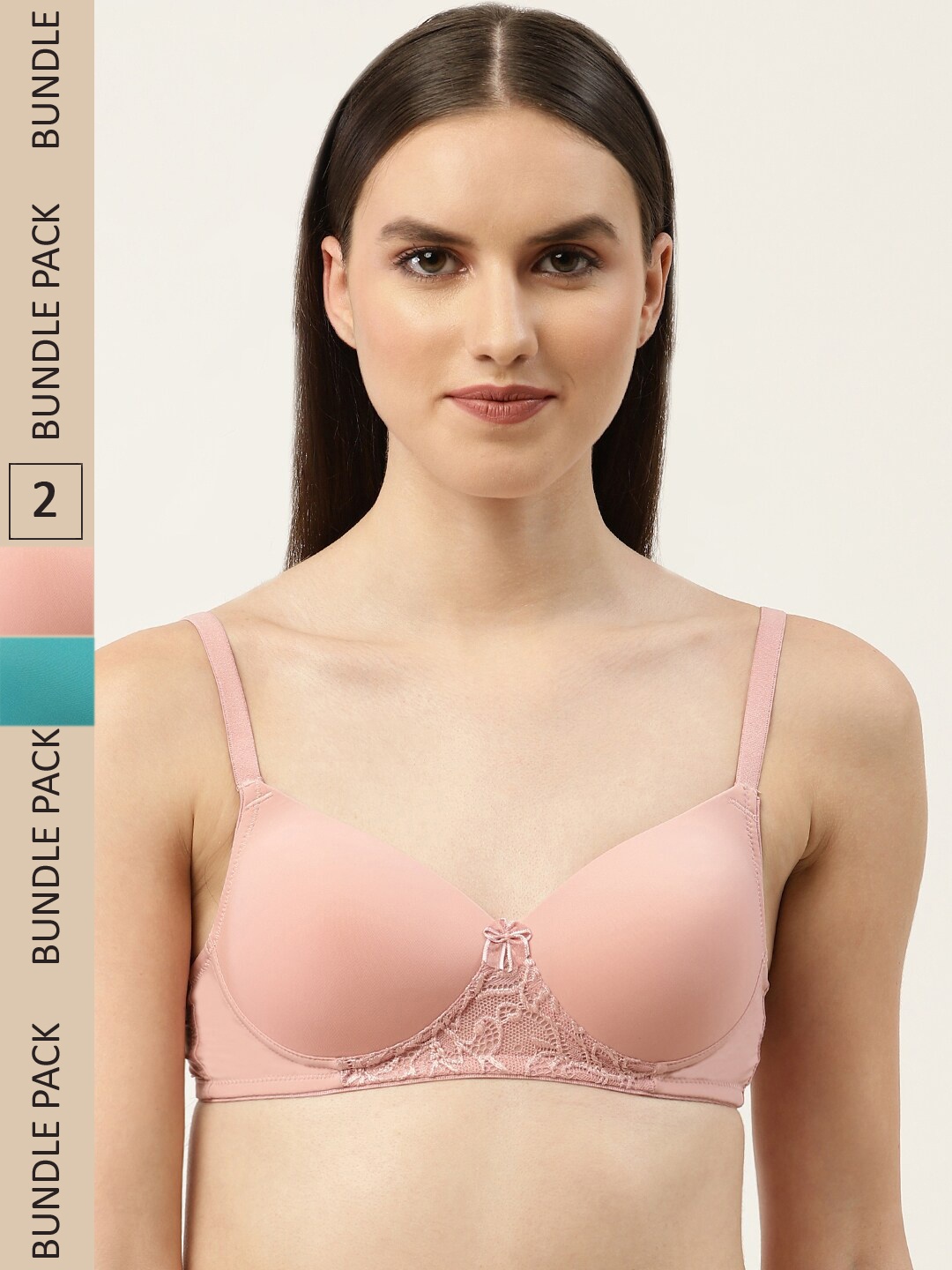 

Leading Lady Pack Of 2 Lightly Padded Low Support Seamless Bra, Teal