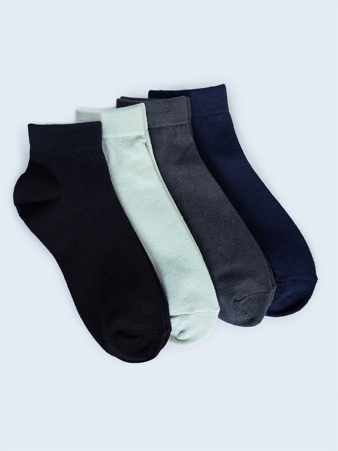 

FABdon Men Pack Of 4 Ankle-Length Socks, Black